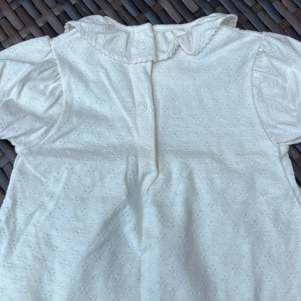 CARTER’S Vintage Infant Girls 6-9m Short Sleeve Dress Lace Cotton Roses Bows EUC